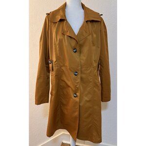 Women’s Alexandra Orange Mid Length Trench Coat- No Belt- US size XL
